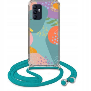 Etui Crossbody Do OPPO RENO 6 Turkus Bajkowe Wzory