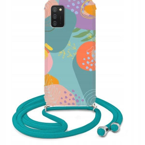 Etui Crossbody Do SAMSUNG A02S Turkus Bajki Wzory