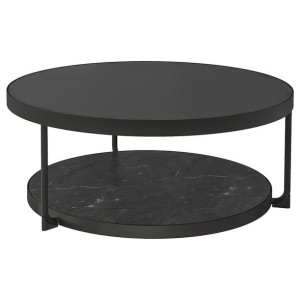 IKEA FROTORP Stolik kawowy antracyt imitacja marmuru/czarny szkło 88 cm