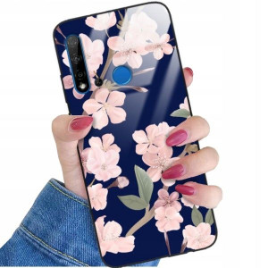 ETUI GLASS do HUAWEI P20 LITE 2019 Kwiaty Wzory