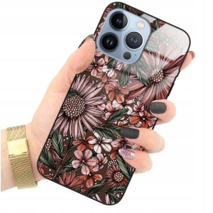 ETUI GLASS do IPHONE 13 PRO Kwiaty Damskie Wzory