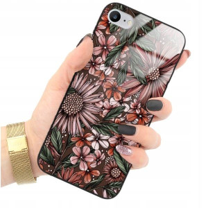 ETUI GLASS do IPHONE 7 Kwiaty Damskie Topowe Wzory