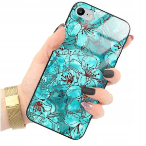 ETUI GLASS do IPHONE 8 Kwiaty Damskie Topowe Wzory