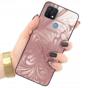 ETUI GLASS do OPPO A35 Gold Glamour Rose Top Wzory