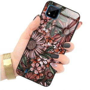 ETUI GLASS do REALME C20 Kwiaty Damskie Top Wzory