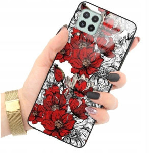 ETUI GLASS do SAMSUNG M22 4G Kwiaty Damskie Wzory