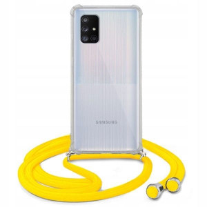 Etui Crossbody Do SAMSUNG A71 5G Żółty Sznurek