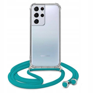 Etui Crossbody Do SAMSUNG S21 ULTRA Turkus Sznurek