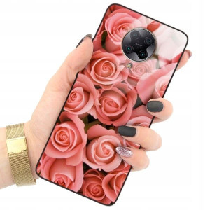ETUI GLASS do XIAOMI REDMI K30 PRO Gold Rose Wzory