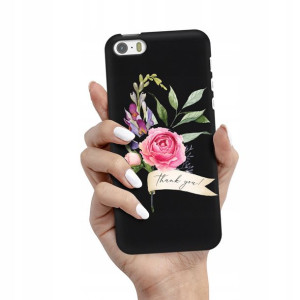 Etui Matowe Czarne do IPHONE 5G Modne Różne Wzory