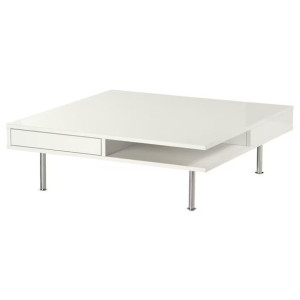 IKEA TOFTERYD Stolik kawowy połysk biały 95x95 cm