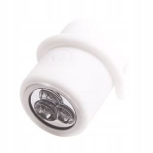 Lampka Przednia Rowerowa 3 Led Silikon Biała