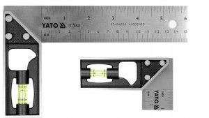 Kątownik Ślusarski Nierdzewny 150 Mm Z Libellą