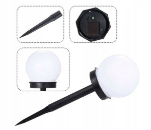 Lampa solarna wbijana BassPolska biały 34 cm