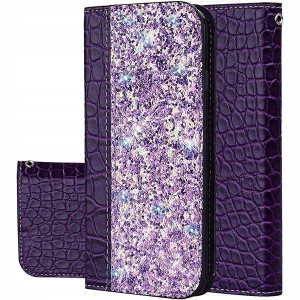 Etui Magnet Klapka Brokat Do Iphone 7 Fioletowy