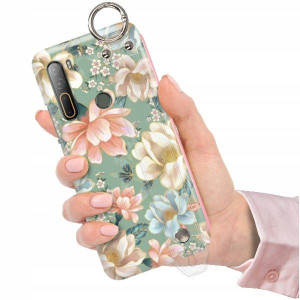 ETUI z PASKIEM do HTC DESIRE U20 5G Kwiaty Wzory