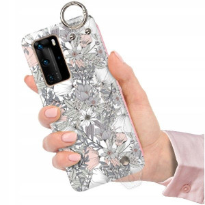 ETUI z PASKIEM do HUAWEI P40 PRO Kwiaty Top Wzory