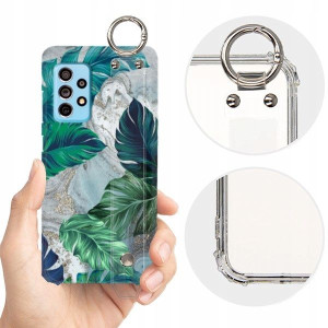 ETUI SHOCK+PASEK do SAMSUNG A73 5G Kwiaty Wzory