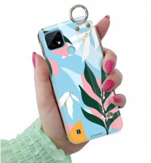 ETUI z PASKIEM do REALME C21 Kwiaty Damskie Wzory