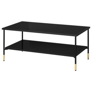 IKEA ASPEROD Stolik kawowy czarny szkło czarny 115x58 cm