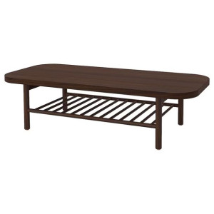 IKEA LISTERBY Stolik kawowy ciemnobrązowy bejcowana okleina dębowa 140x60cm
