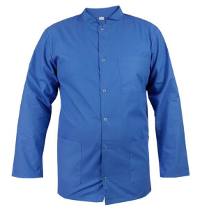 Bluza medyczna męska ze stójką niebieska długi rękaw roz.M