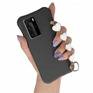 Etui Matowe do HUAWEI P40 PRO PLUS Biały Łańcuszek