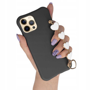 Etui Matowe do IPHONE 12 PRO MAX Biały Łańcuszek