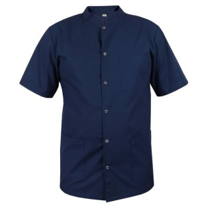 Bluza medyczna męska ze stójką granatowa krótki rękaw roz.L