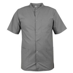 Bluza medyczna męska ze stójką szara krótki rękaw roz.3XL