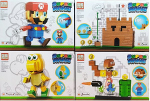 Zestaw Klocków Super Mario 4x Puzle Klocki Kaplet