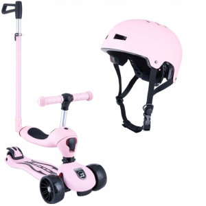Hulajnoga LED 2w1 SCOOT AN' DRIVE jeździk Rose
