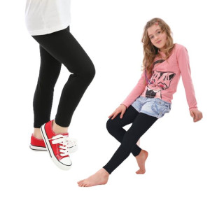 Legginsy getry leginsy czarne gładkie 134/140 Yoclub