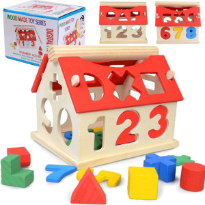 Drewniany Domek - Sorter Układanka