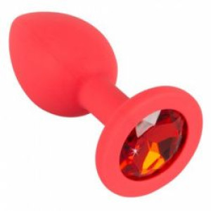 Kolorowy korek analny z kryształkiem kamieniem 7cm