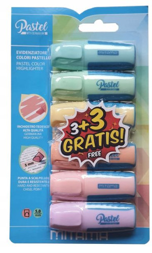 Zakreślacze Mini Marker 3+3 Mitama