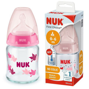 Nuk Szklana Butelka Antykolkowa Z Czujnikiem 120ml