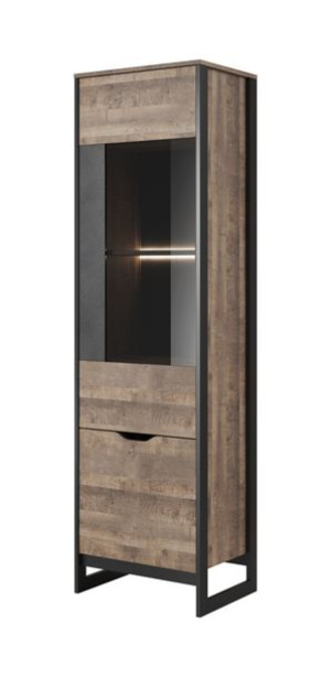 Witryna Barek ARUBA w Stylu Loft - DĄB SAND GRANDE/MATERA