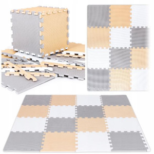 Gruba Mata Piankowa Edukacyjna Puzzle + 32szt Xxl