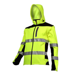 Softshell ostrzeg. z odpinanymi ręk., żółty, "l", ce, lahti