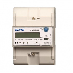 3-fazowy wskaźnik energii elektrycznej, 120A, 5 modułów, DIN TH-35mm, dodat