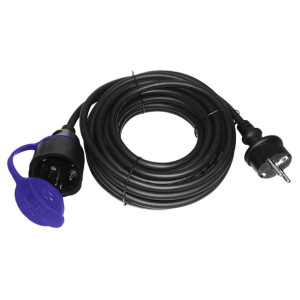 Przedłużacz warsztatowy bryzgoszczelny IP44, 1x2P+Z (schuko) 20m, kabel gum