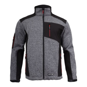 Kurtka sweter wstawki soft., szaro-czarna, "xl", ce, lahti