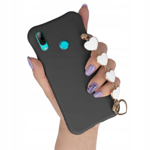 Etui Matowe do HUAWEI P SMART 2019 Biały Łańcuszek