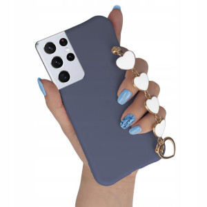 Etui Mat Granat Do SAMSUNG S21 ULTRA Łańcuszek