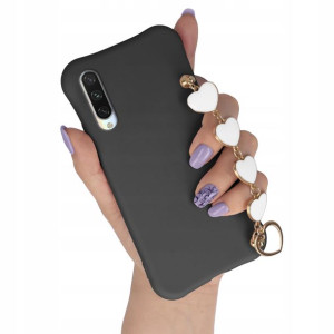 Etui Mat do XIAOMI Mi 9 LITE Biały Łańcuszek Serca