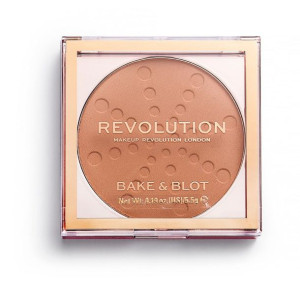 Bake & Blot matujący puder prasowany w kamieniu Peach 5.5g