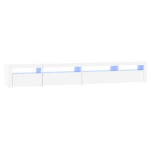 Szafka pod TV z oświetleniem LED, biała, 270x35x40 cm