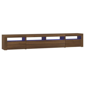 Szafka pod TV z oświetleniem LED, brązowy dąb, 240x35x40 cm