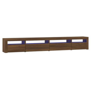 Szafka pod TV z oświetleniem LED, brązowy dąb, 270x35x40 cm